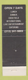 Matchbook Cover - Club 44 Night Club Restaurant Glendale CA