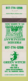Matchbook Cover - Green Witch Pub Danvers MA