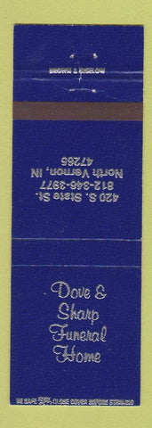 Matchbook Cover - Dove & Sharp Funeral Home North Vernon IN