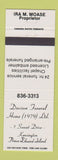 Matchbook Cover - Davison Funeral Home Kensington PEI PE