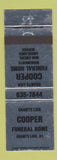 Matchbook Cover - Cooper Funeral Home Grants Lick KY