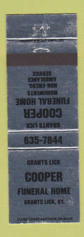 Matchbook Cover - Cooper Funeral Home Grants Lick KY