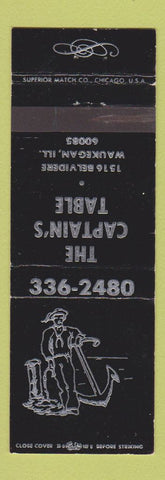 Matchbook Cover - Captain's Table Restaurant Waukegan IL