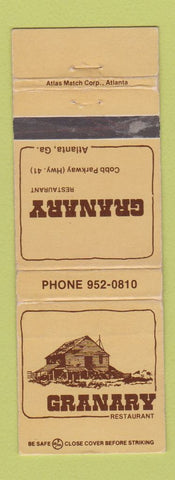 Matchbook Cover - Granary Restaurant Atlanta GA WEAR
