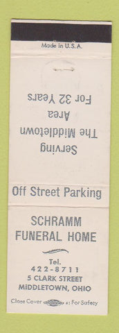 Matchbook Cover - Schramm Funeral Home Middletown OH