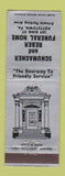 Matchbook Cover - Schumacher and Reber Funeral Home Pottstown PA WEAR