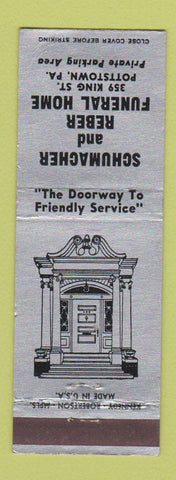 Matchbook Cover - Schumacher and Reber Funeral Home Pottstown PA WEAR