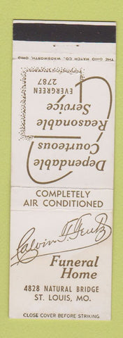 Matchbook Cover - Calvin Feutz Funeral Home St Louis MO