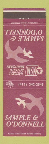 Matchbook Cover - Sample & O'Donnell Funeral Home Sharon PA