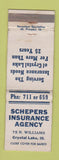 Matchbook Cover - Schepers Insurance Agency Crystal Lake IL WORN