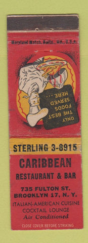 Matchbook Cover - Caribbean Restaurant Bar Brooklyn NY