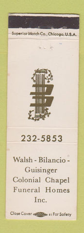 Matchbook Cover - Walsh Bilancio Guisinger Funeral Home