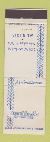 Matchbook Cover - Bruskiewitz Funeral Home Milwaukee WI