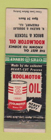 Matchbook Cover - Cities oil gas Brick & Tucker Freeport IL WEAR