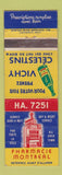 Matchbook Cover - Pharmacie Montreal QC Drug Store Vichy Beverage WORN