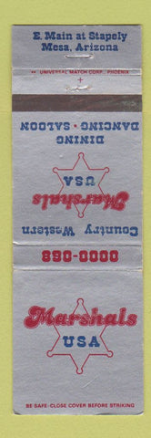 Matchbook Cover - Marshals USA Mesa AZ Restaurant