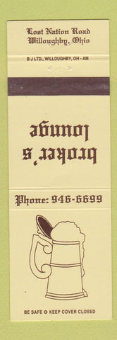 Matchbook Cover - Broker's Lounge Willoughby OH