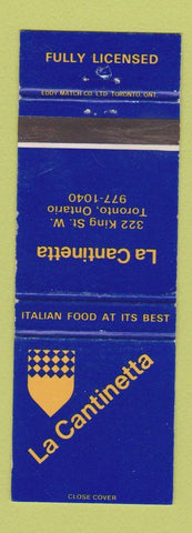Matchbook Cover - La Cantinetta Italian Restaurant Toronto ON WEAR