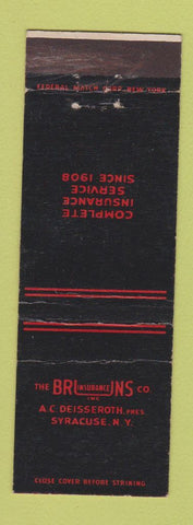 Matchbook Cover - Bruns Insurance Syracuse NY Federal