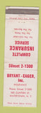 Matchbook Cover - Bryant Eager Insurance Watertown NY WEAR