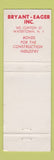 Matchbook Cover - Bryant Eager Insurance Watertown NY WEAR
