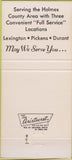 Matchbook Cover - First National Bank Lexington Pickens Durant SC 30 Strike