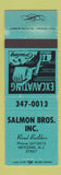 Matchbook Cover - Salmon Brothers Excavating Netcong NJ TEAL WEAR
