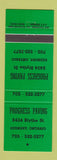 Matchbook Cover - Progress Paving Sudbury ON GREEN