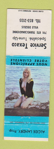 Matchbook Cover - Service Texaco oil gas Ville Degelis QC pinup