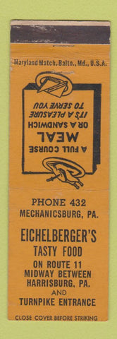 Matchbook Cover - Eichelberger's Restaurant Harrisburg PA