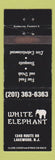 Matchbook Cover - White Elephant Restaurant Lakewood NJ WEAR