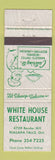 Matchbook Cover - White House Restaurant Niagara Falls ON