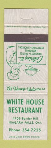 Matchbook Cover - White House Restaurant Niagara Falls ON