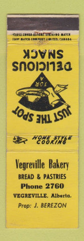 Matchbook Cover - Vegreville Bakery AB WORN
