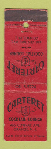 Matchbook Cover - Carteret Cocktail Lounge Orange NJ WORN