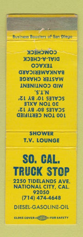 Matchbook Cover - So Cal Truck Stop National City CA oil gas WEAR