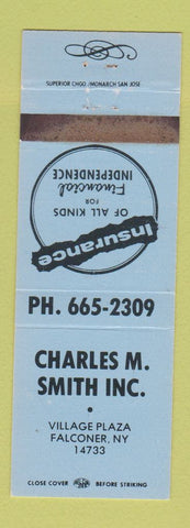Matchbook Cover - Charles Smith Insurance Falconer NY WEAR