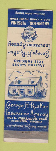 Matchbook Cover - George Rucker Insurancy Arlington VA WEAR