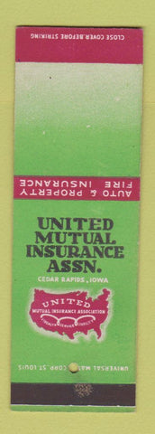 Matchbook Cover - United Mutual Insurance Cedar Rapids IA