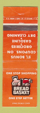 Matchbook Cover - Bread Basket DD Bean Canada oil gas WEAR