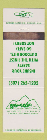 Matchbook Cover - Go Safe Outdoor Safety Kits Casper WY WEAR