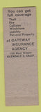 Matchbook Cover - Gateway Insurance Agency Glendale CA