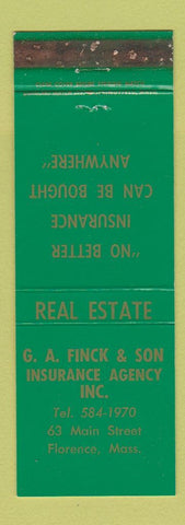 Matchbook Cover - GA Finck Insurance Florence MA WEAR
