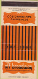 Matchbook Cover - Off Broadway San Francisco CA 30 Strike
