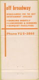 Matchbook Cover - Off Broadway San Francisco CA 30 Strike