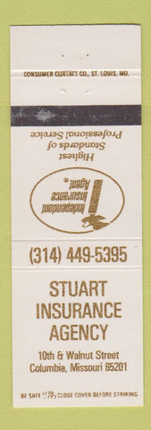 Matchbook Cover - Stuart Insurance Agency Columbia MO