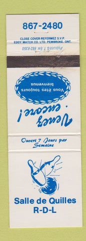 Matchbook Cover - Salle de Quilles RDL Bowling QC WEAR