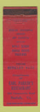Matchbook Cover - Carl Parker's Restaurant Norfolk VA WORN