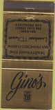 Matchbook Cover - Gino's San Francisco CA 30 Strike