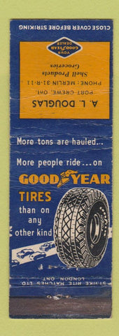 Matchbook Cover - Goodyear Tires AL Douglas Port Crewe ON WORN